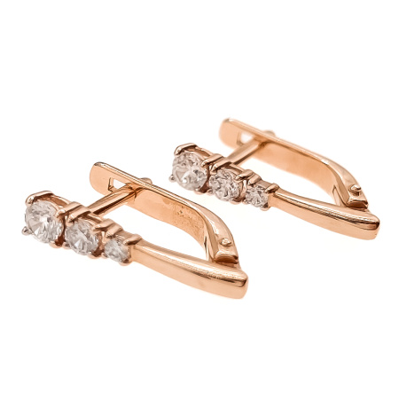 Серьги из золота 585 пробы с фианитом