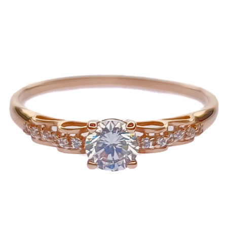 Кольцо из золота 585 пробы с фианитом