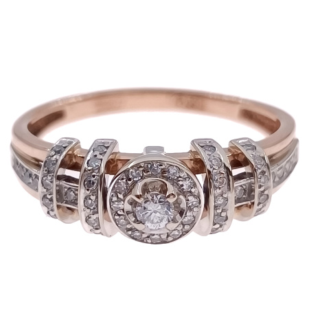 Кольцо из золота 585 пробы с бриллиантами