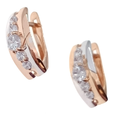 Серьги из золота 585 пробы с фианитом