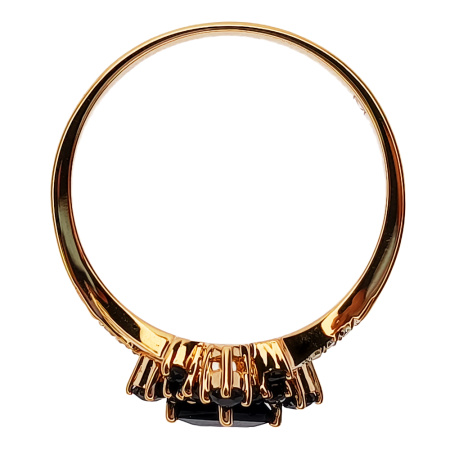 Кольцо из золота 585 пробы с бриллиантами и сапфиром