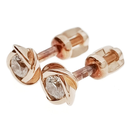 Пусеты из золота 585 пробы с бриллиантами