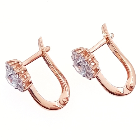 Серьги из золота 585 пробы с фианитом