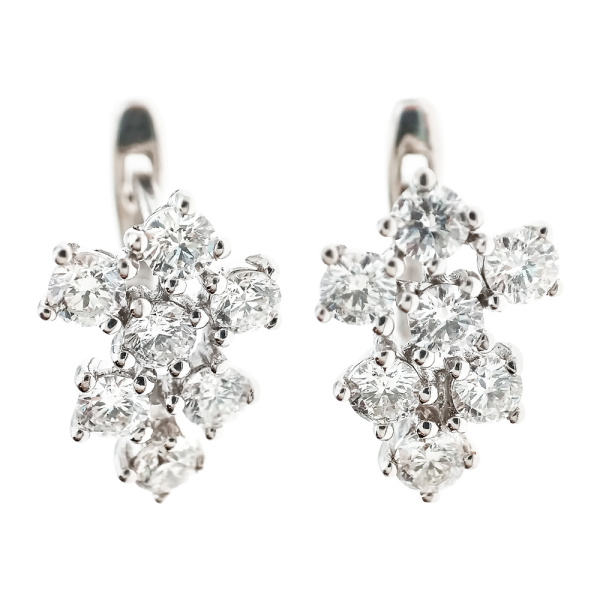 Серьги из золота 585 пробы с бриллиантами