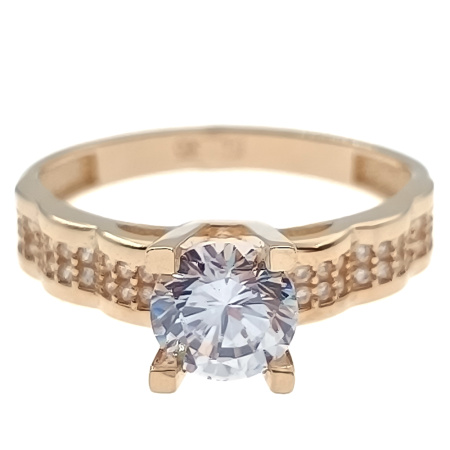 Кольцо из золота 585 пробы с фианитом