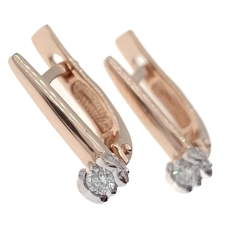 Серьги из золота 585 пробы с бриллиантами