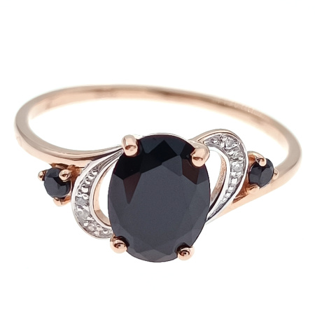 Кольцо из золота 585 пробы с бриллиантами и шпинелем