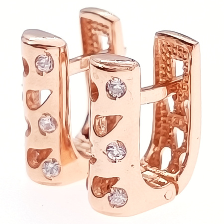Серьги из золота 585 пробы с фианитом