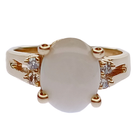 Кольцо из золота 585 пробы с бриллиантами и опалом