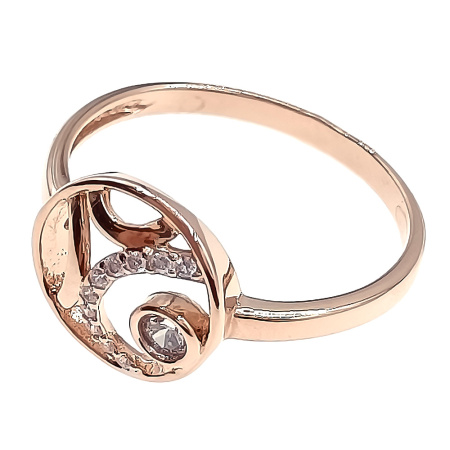 Кольцо из золота 585 пробы с фианитом