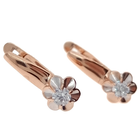 Серьги из золота 585 пробы с фианитом
