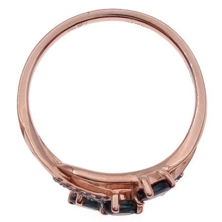 Кольцо из золота 585 пробы с бриллиантами и сапфиром