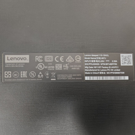 Ноутбук LENOVO ideapad 110-15ACL 80TJ 15,6"/  AMD A4 7210 1.8 ГГц/ 4 Гб/ 500 Гб/