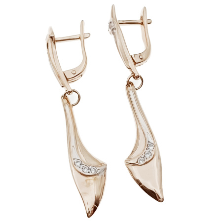 Серьги из золота 585 пробы с фианитом