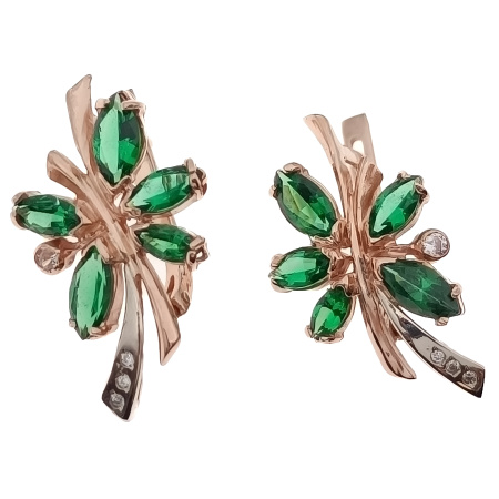 Серьги из золота 585 пробы с фианитом