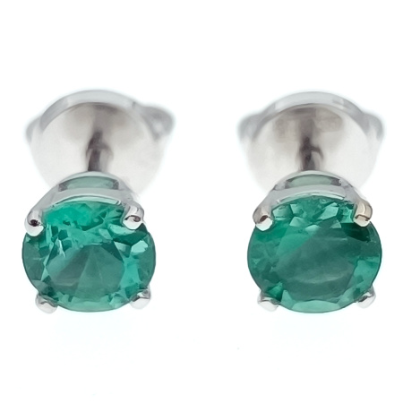 Пусеты из золота 585 пробы с изумрудом с.