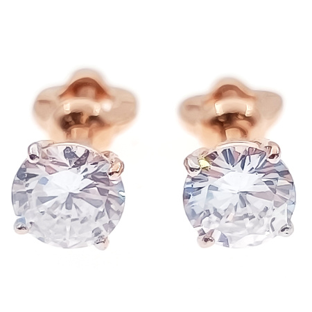 Пусеты из золота 585 пробы с фианитом