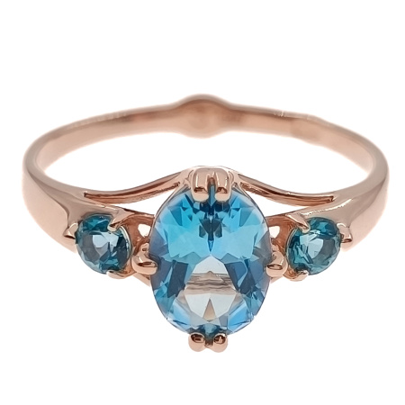 Кольцо из золота 585 пробы с топазом