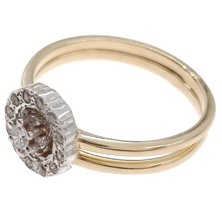 Кольцо трансформер из золота 585 пробы с бриллиантами