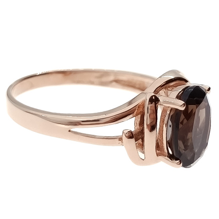 Кольцо из золота 585 пробы с дымчатым кварцем