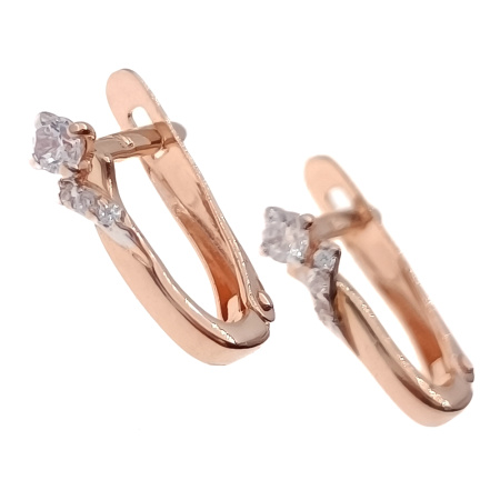 Серьги из золота 585 пробы с фианитом