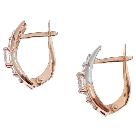 Серьги из золота 585 пробы с фианитом