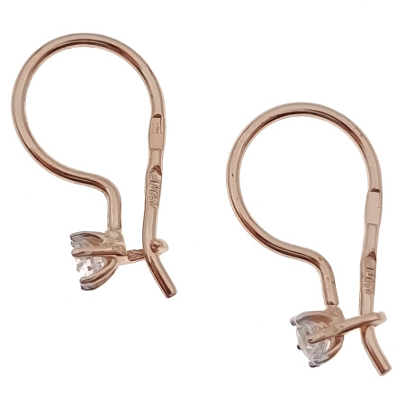 Серьги из золота 585 пробы с фианитом