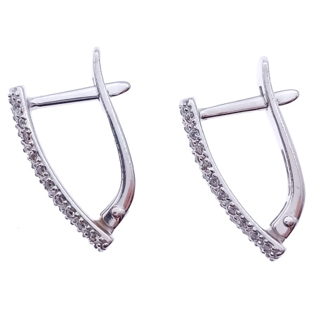 Серьги из золота 585 пробы с фианитом