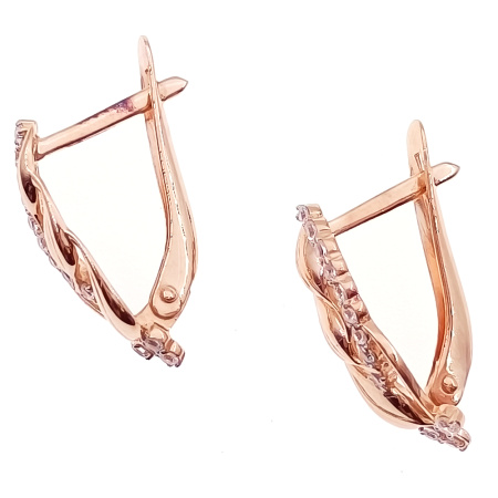 Серьги из золота 585 пробы с фианитом