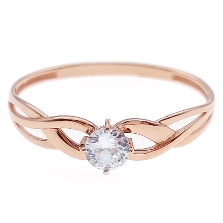 Кольцо из золота 585 пробы с фианитом