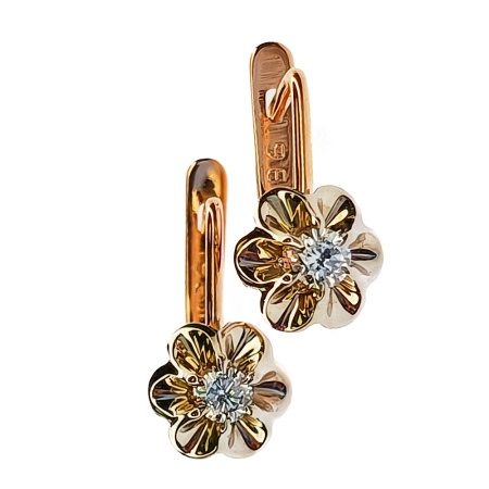 Серьги из золота 585 пробы с бриллиантами