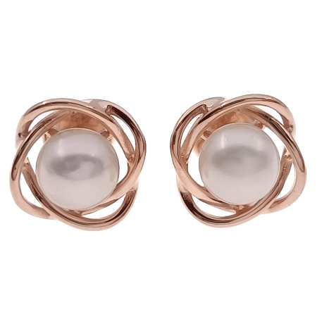 Пусеты из золота 585 пробы с жемчугом