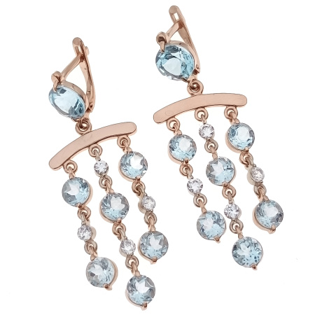 Серьги из золота 585 пробы с топазом