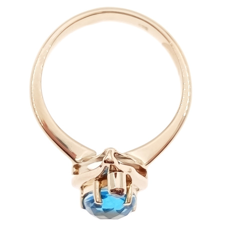 Кольцо из золота 585 пробы с бриллиантом и топазом