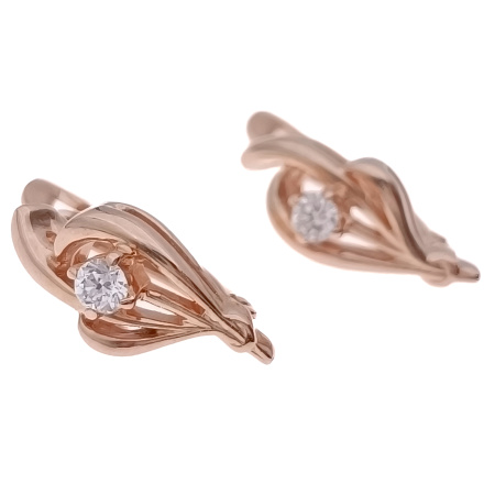 Серьги из золота 585 пробы с бриллиантами