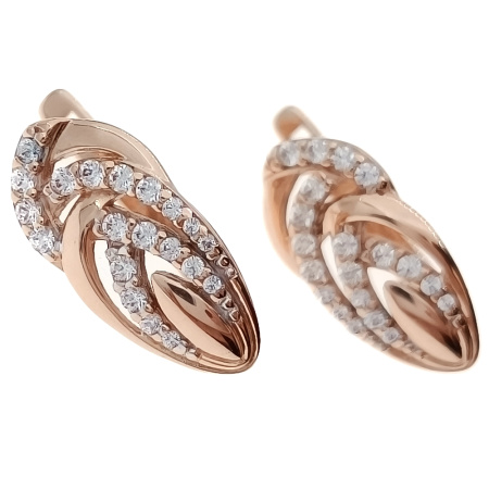 Серьги из золота 585 пробы с фианитом