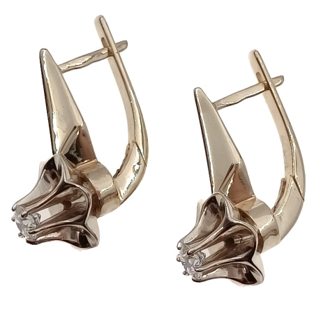 Серьги из золота 585 пробы с бриллиантами