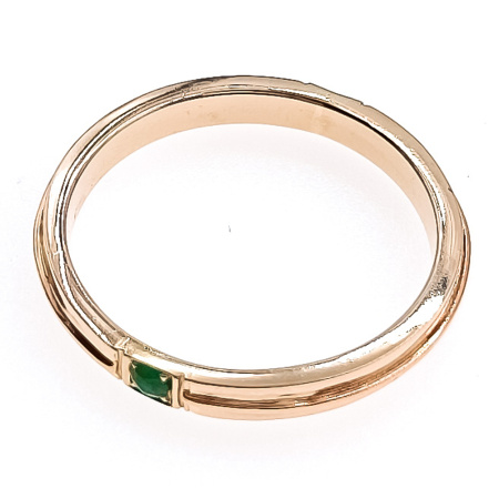 Кольцо из золота 585 пробы с бриллиантом и изумрудом