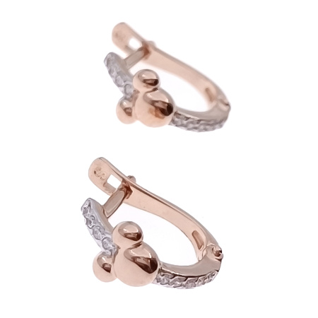 Серьги из золота 585 пробы с фианитом