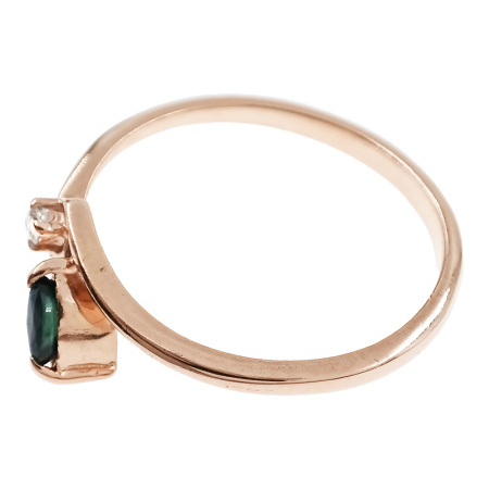 Кольцо из золота 585 пробы с бриллиантом и сапфиром