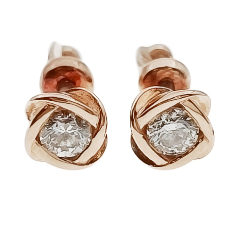 Пусеты из золота 585 пробы с бриллиантами