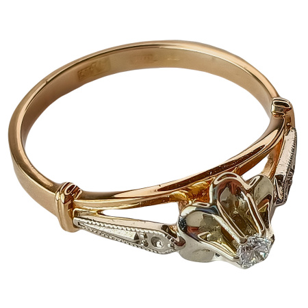 Кольцо из золота 585 пробы с бриллиантом