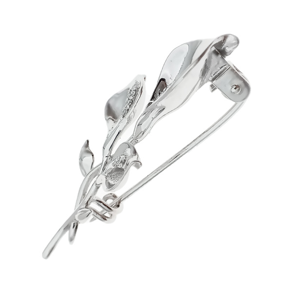 Брошь из золота 585 пробы с бриллиантами