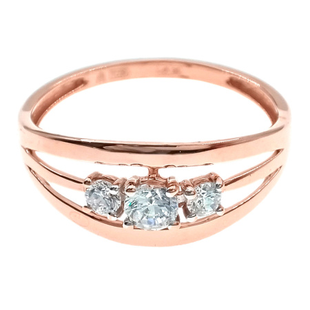 Кольцо из золота 585 пробы с фианитом