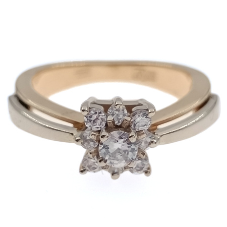 Кольцо из золота 585 пробы с фианитом