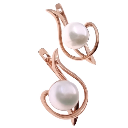 Серьги из золота 585 пробы с жемчугом
