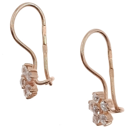 Серьги из золота 585 пробы с фианитом