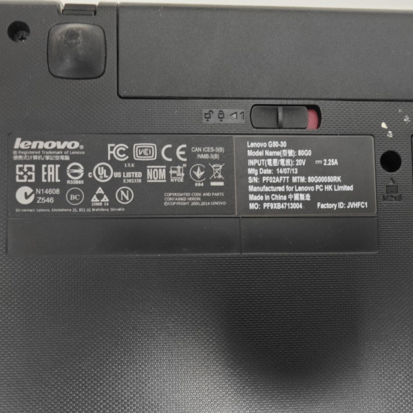 Ноутбук LENOVO  G50-30 15,6"/ Intel Celeron N2830/ 4 Гб/ 320 Гб/