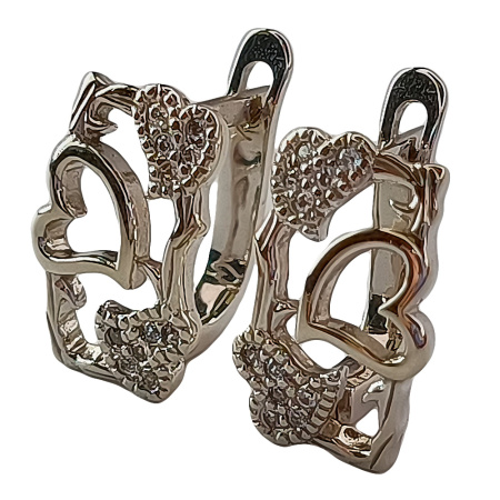 Серьги из золота 585 пробы с фианитом