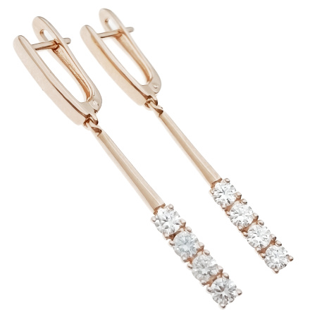 Серьги из золота 585 пробы с фианитом